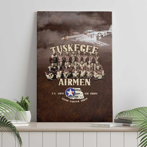 Remembering the Red Tail Heroes Canvas Wall Art Tuskegee Airmen Legacy Retro Style - African Pride