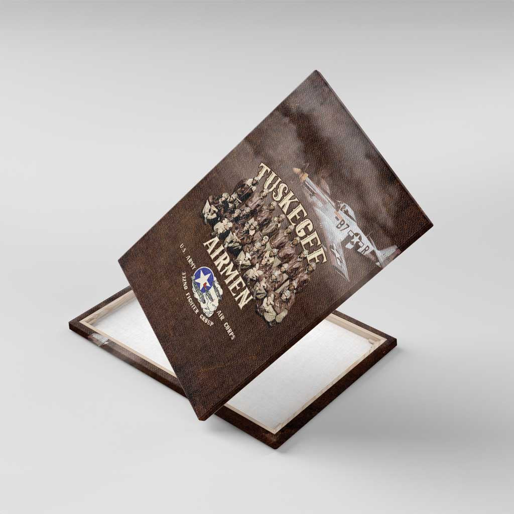 Remembering the Red Tail Heroes Canvas Wall Art Tuskegee Airmen Legacy Retro Style - African Pride