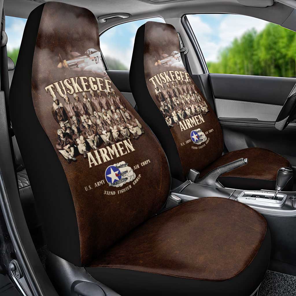 Remembering the Red Tail Heroes Car Seat Cover Tuskegee Airmen Legacy Retro Style - African Pride