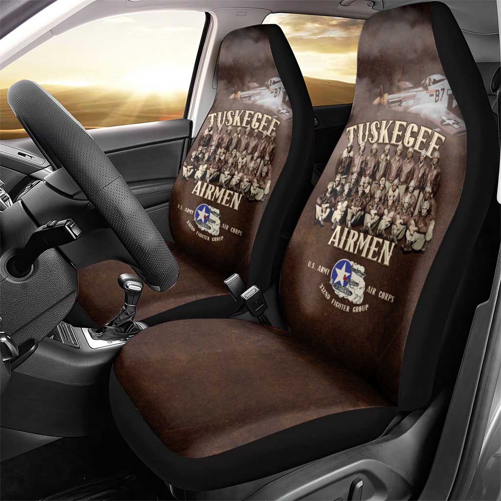 Remembering the Red Tail Heroes Car Seat Cover Tuskegee Airmen Legacy Retro Style - African Pride