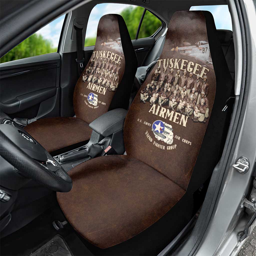 Remembering the Red Tail Heroes Car Seat Cover Tuskegee Airmen Legacy Retro Style - African Pride