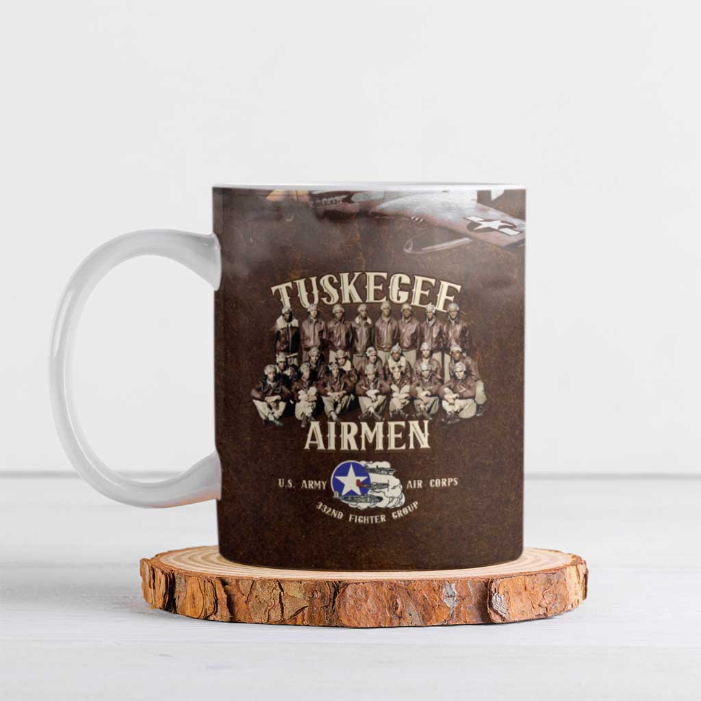 Remembering Tuskegee Airmen Ceramic Mug Heroes of the 332nd Squadron Retro Style