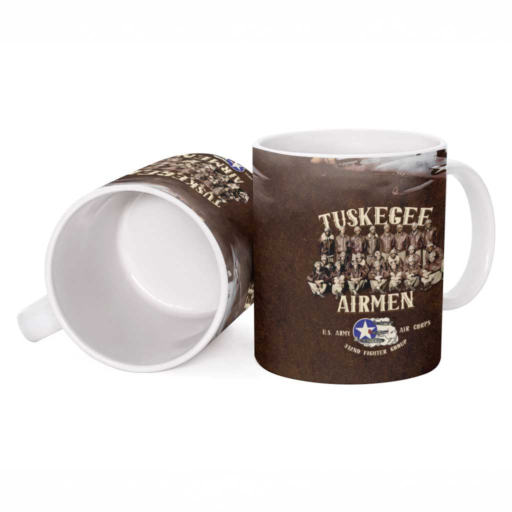 Remembering Tuskegee Airmen Ceramic Mug Heroes of the 332nd Squadron Retro Style