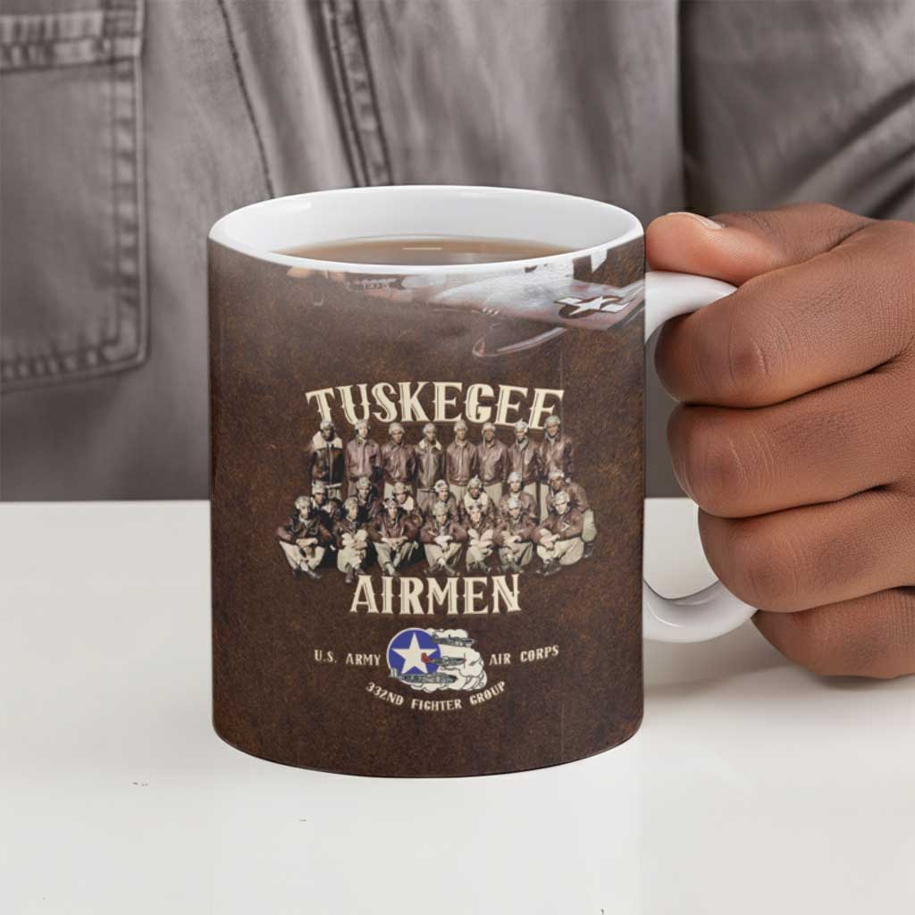 Remembering Tuskegee Airmen Ceramic Mug Heroes of the 332nd Squadron Retro Style