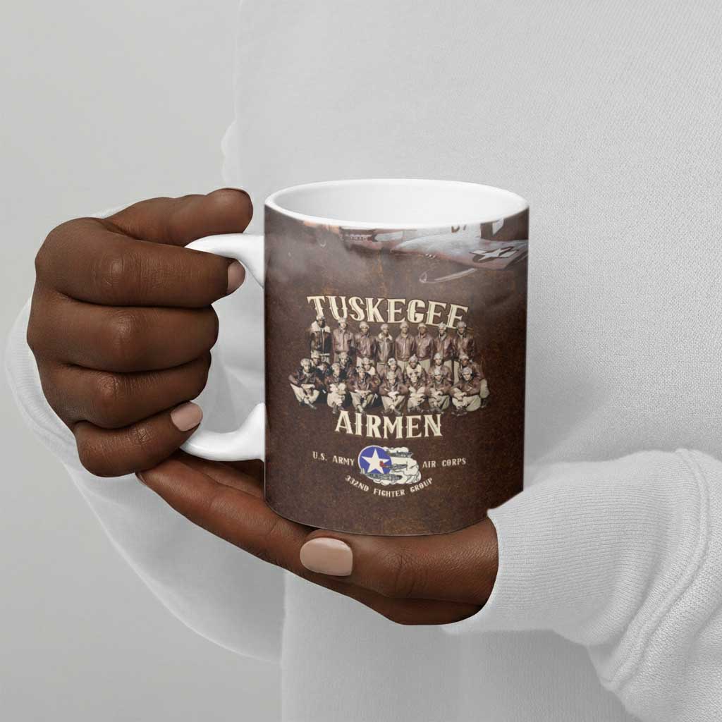 Remembering Tuskegee Airmen Ceramic Mug Heroes of the 332nd Squadron Retro Style