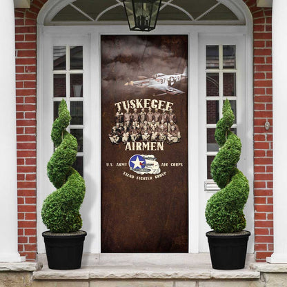 Remembering Tuskegee Airmen Door Cover Heroes of the 332nd Squadron Retro Style