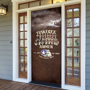 Remembering Tuskegee Airmen Door Cover Heroes of the 332nd Squadron Retro Style