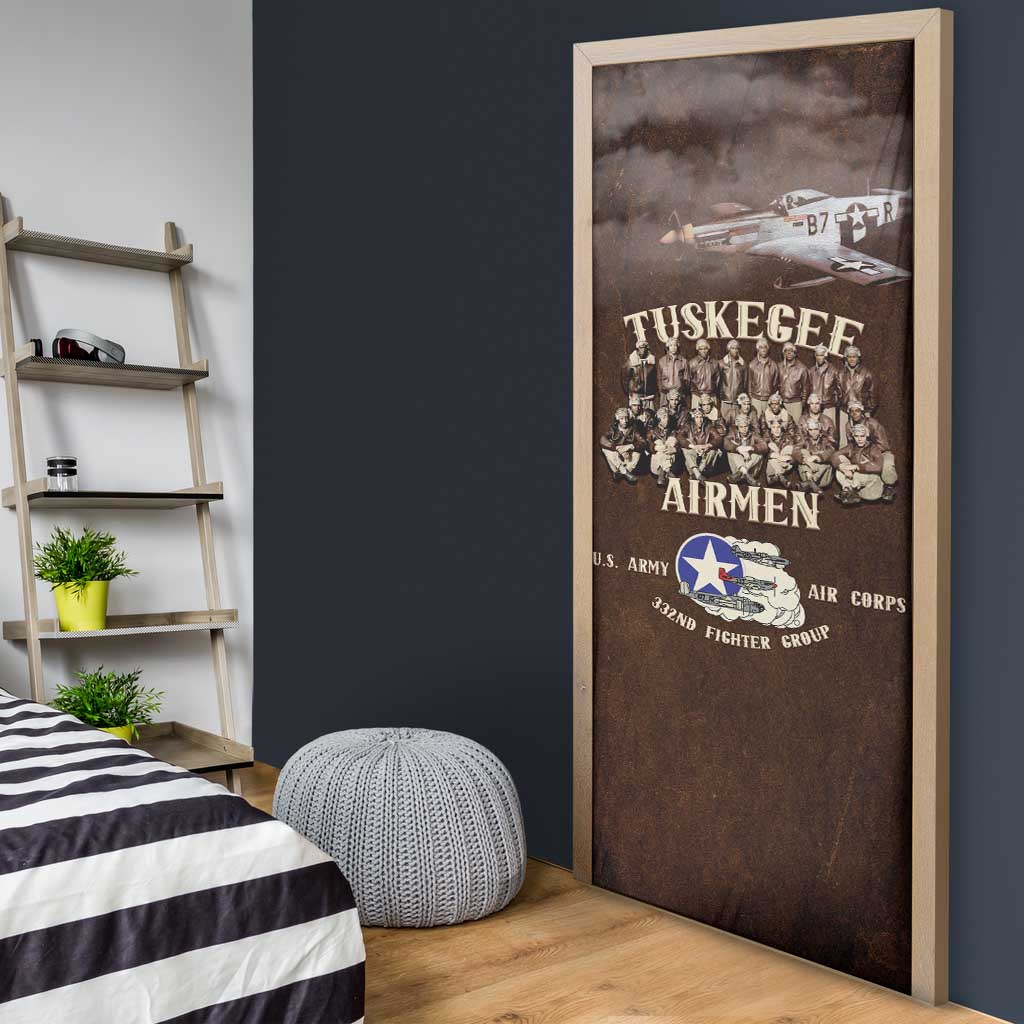 Remembering Tuskegee Airmen Door Cover Heroes of the 332nd Squadron Retro Style