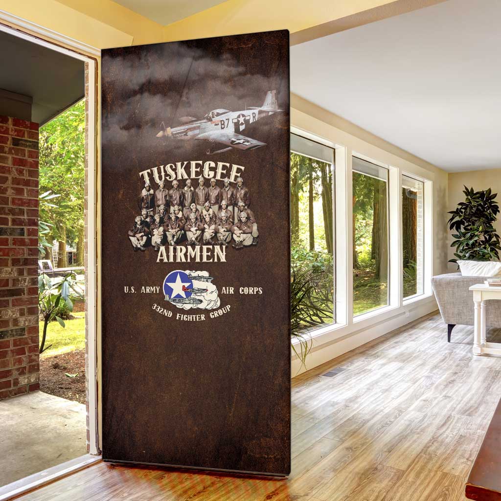 Remembering Tuskegee Airmen Door Cover Heroes of the 332nd Squadron Retro Style