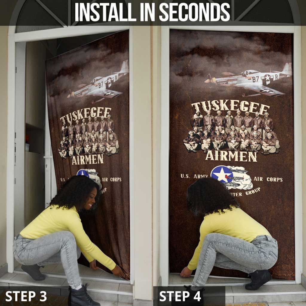 Remembering Tuskegee Airmen Door Cover Heroes of the 332nd Squadron Retro Style