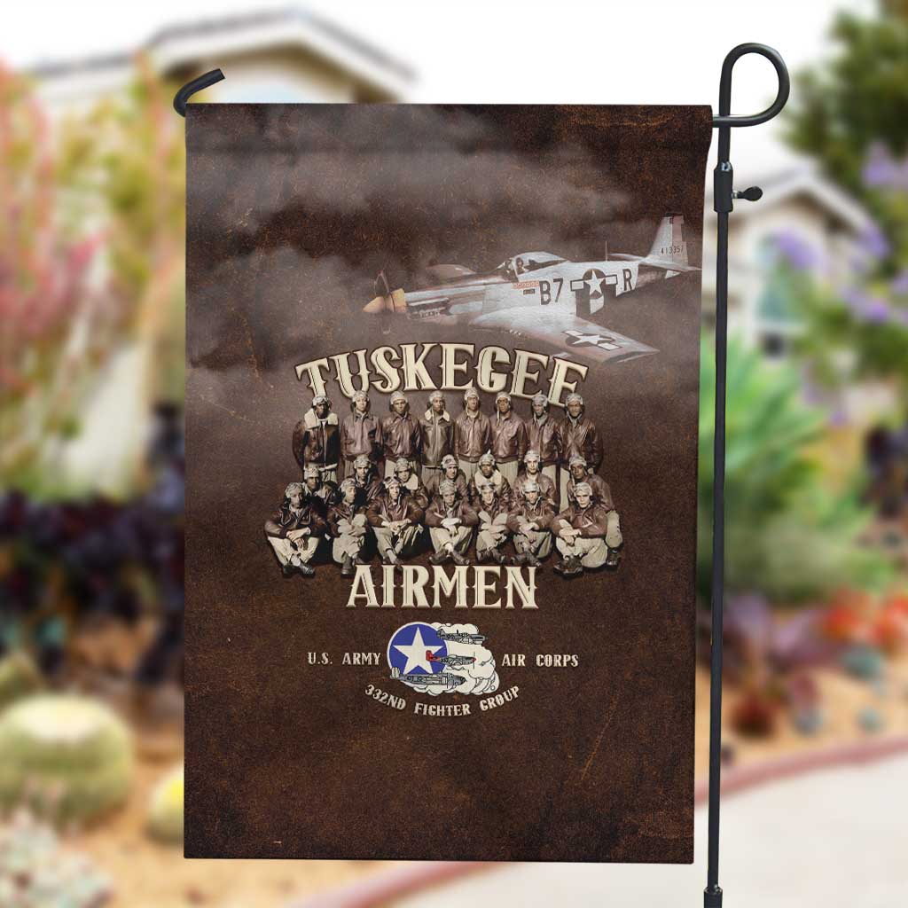 Remembering the Red Tail Heroes Garden Flag Tuskegee Airmen Legacy Retro Style - African Pride
