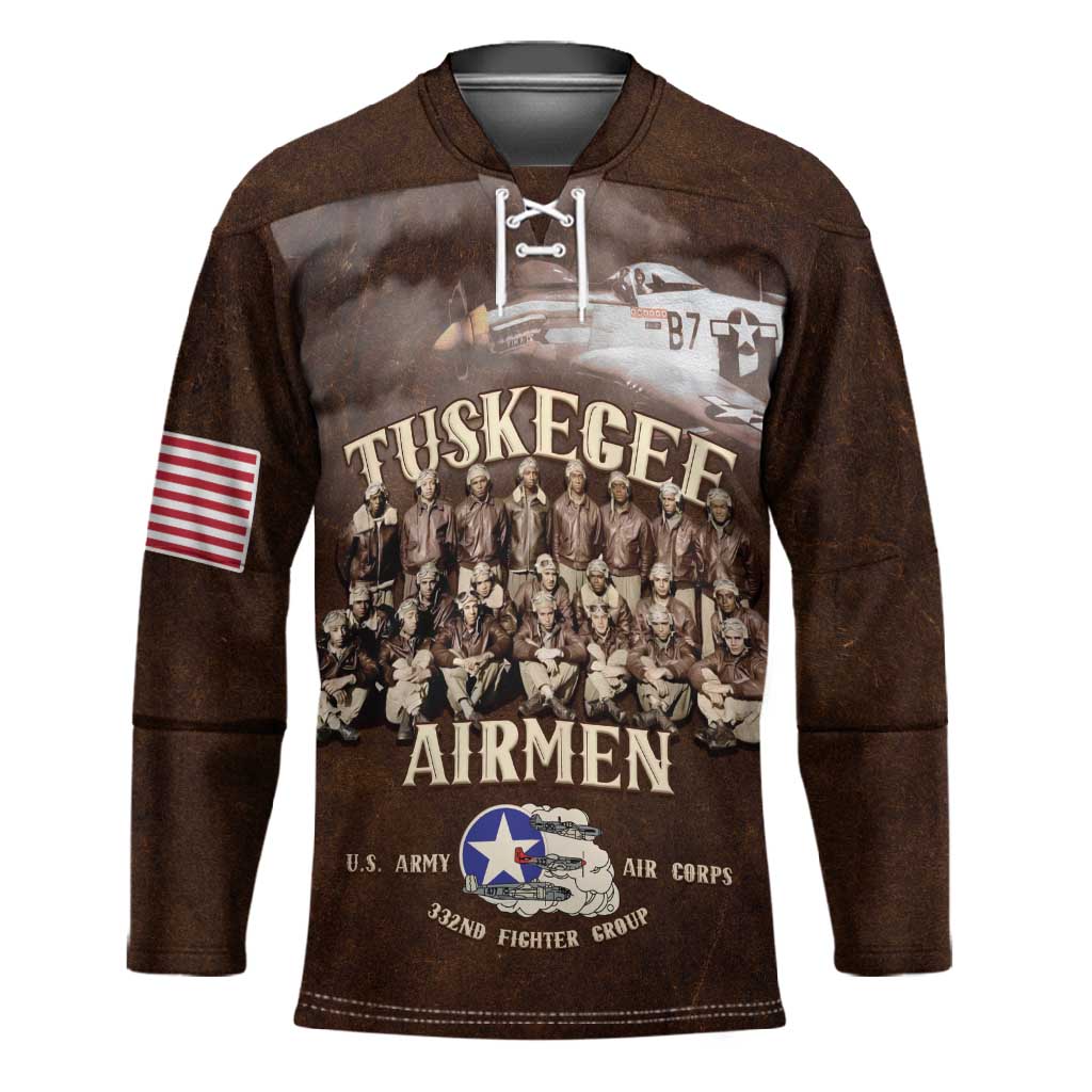 Remembering Tuskegee Airmen Hockey Jersey Heroes of the 332nd Squadron Retro Style