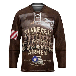 Remembering Tuskegee Airmen Hockey Jersey Heroes of the 332nd Squadron Retro Style
