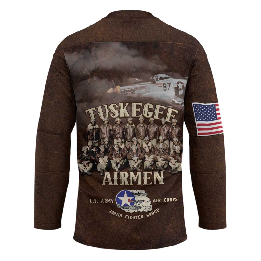 Remembering Tuskegee Airmen Hockey Jersey Heroes of the 332nd Squadron Retro Style