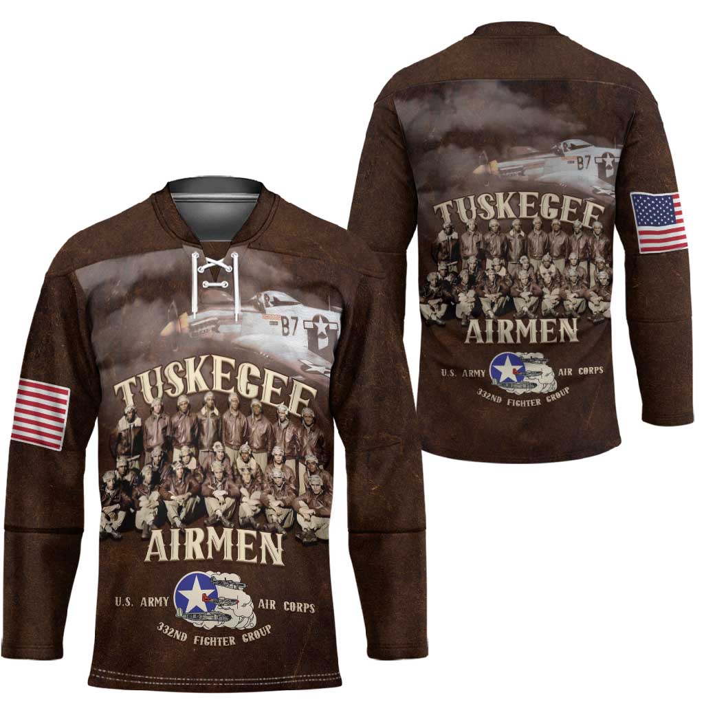 Remembering Tuskegee Airmen Hockey Jersey Heroes of the 332nd Squadron Retro Style