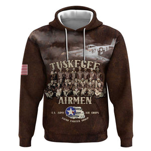 Remembering the Red Tail Heroes Hoodie Tuskegee Airmen Legacy Retro Style - African Pride