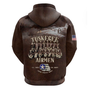 Remembering the Red Tail Heroes Hoodie Tuskegee Airmen Legacy Retro Style - African Pride
