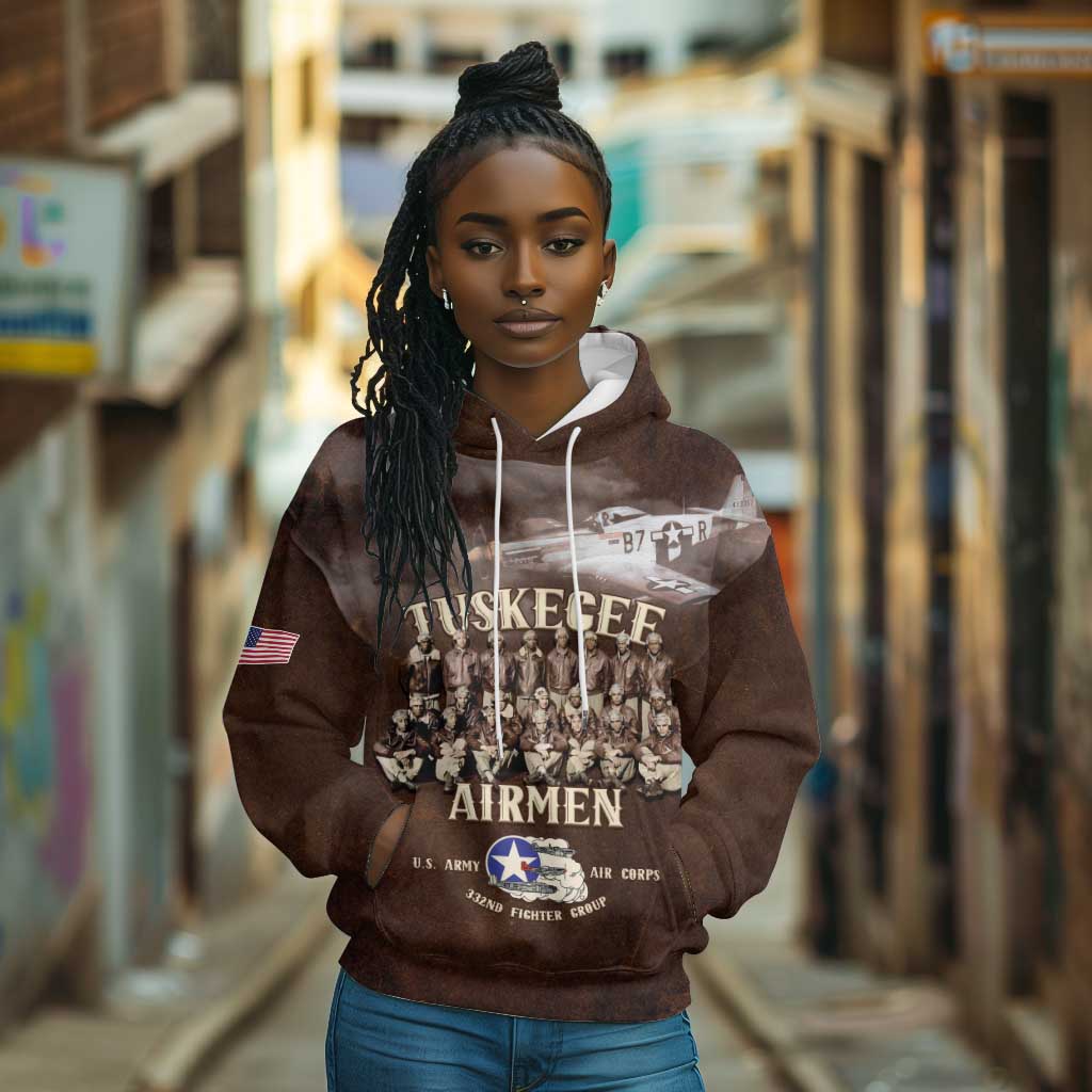 Remembering the Red Tail Heroes Hoodie Tuskegee Airmen Legacy Retro Style - African Pride