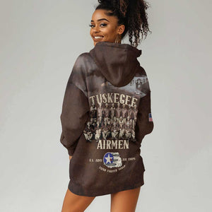 Remembering the Red Tail Heroes Hoodie Dress Tuskegee Airmen Legacy Retro Style - African Pride