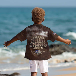 Remembering the Red Tail Heroes Kid Hawaiian Shirt Tuskegee Airmen Legacy Retro Style - African Pride