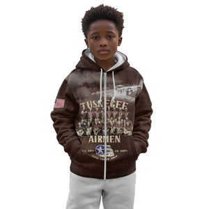 Remembering the Red Tail Heroes Kid Hoodie Tuskegee Airmen Legacy Retro Style - African Pride