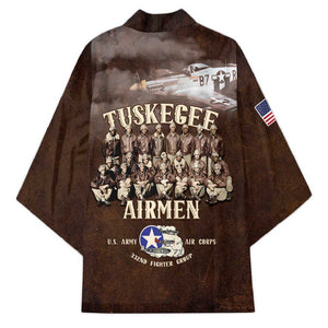 Remembering Tuskegee Airmen Kimono Heroes of the 332nd Squadron Retro Style