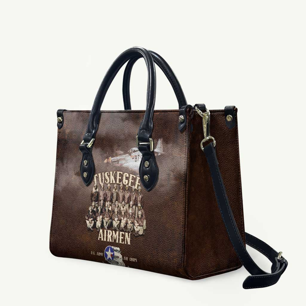 Remembering Tuskegee Airmen Leather Bag Heroes of the 332nd Squadron Retro Style