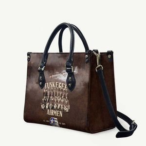 Remembering Tuskegee Airmen Leather Bag Heroes of the 332nd Squadron Retro Style