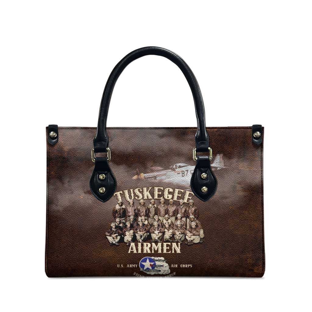Remembering Tuskegee Airmen Leather Bag Heroes of the 332nd Squadron Retro Style