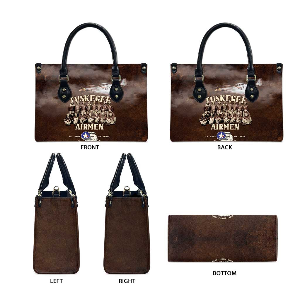 Remembering Tuskegee Airmen Leather Bag Heroes of the 332nd Squadron Retro Style
