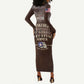 Remembering the Red Tail Heroes Long Sleeve Bodycon Dress Tuskegee Airmen Legacy Retro Style - African Pride