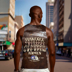 Remembering the Red Tail Heroes Men Tank Top Tuskegee Airmen Legacy Retro Style - African Pride