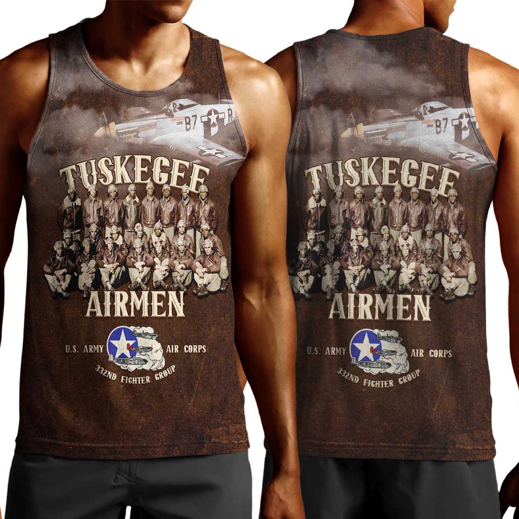 Remembering the Red Tail Heroes Men Tank Top Tuskegee Airmen Legacy Retro Style - African Pride