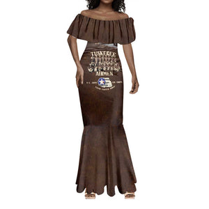 Remembering the Red Tail Heroes Mermaid Dress Tuskegee Airmen Legacy Retro Style - African Pride