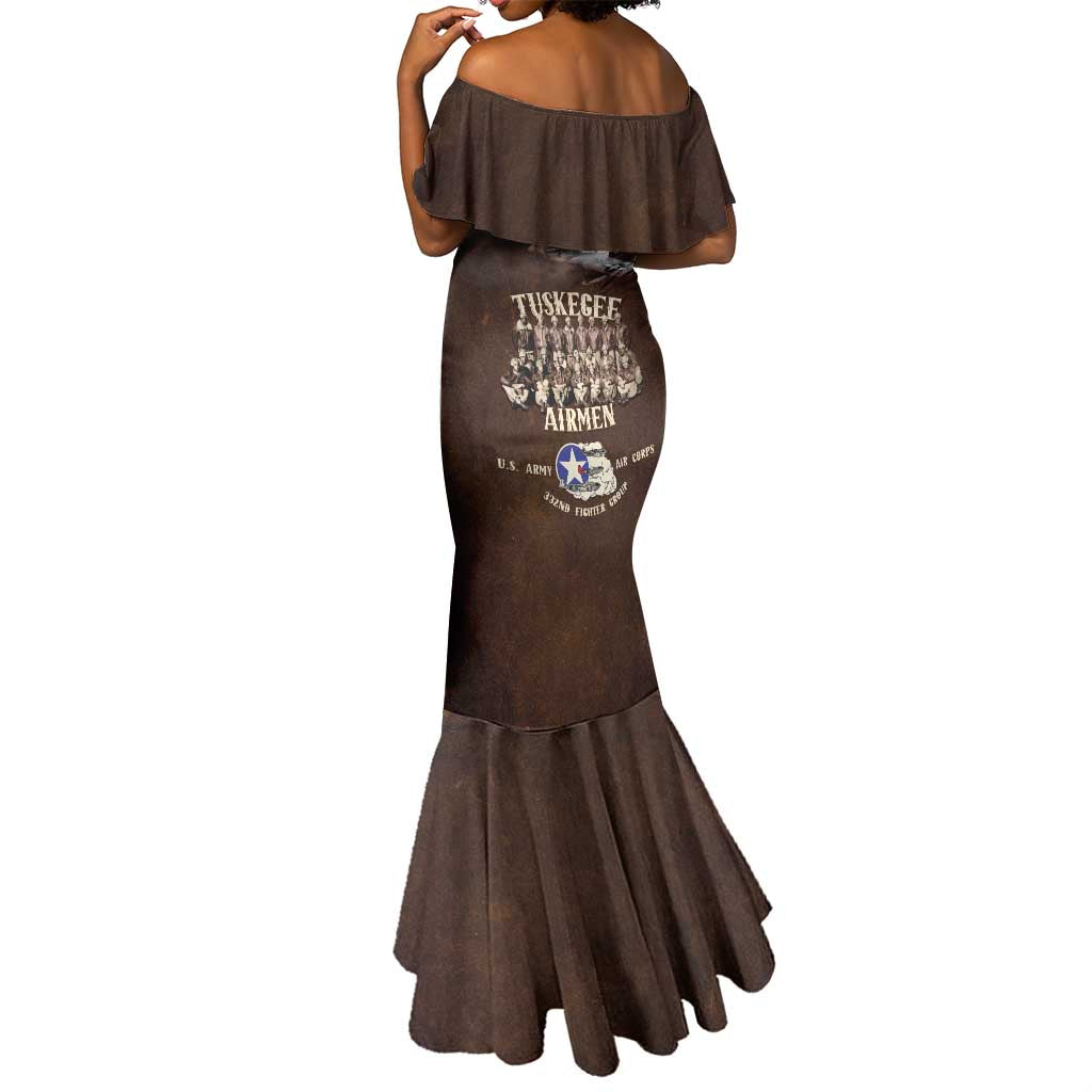 Remembering the Red Tail Heroes Mermaid Dress Tuskegee Airmen Legacy Retro Style - African Pride