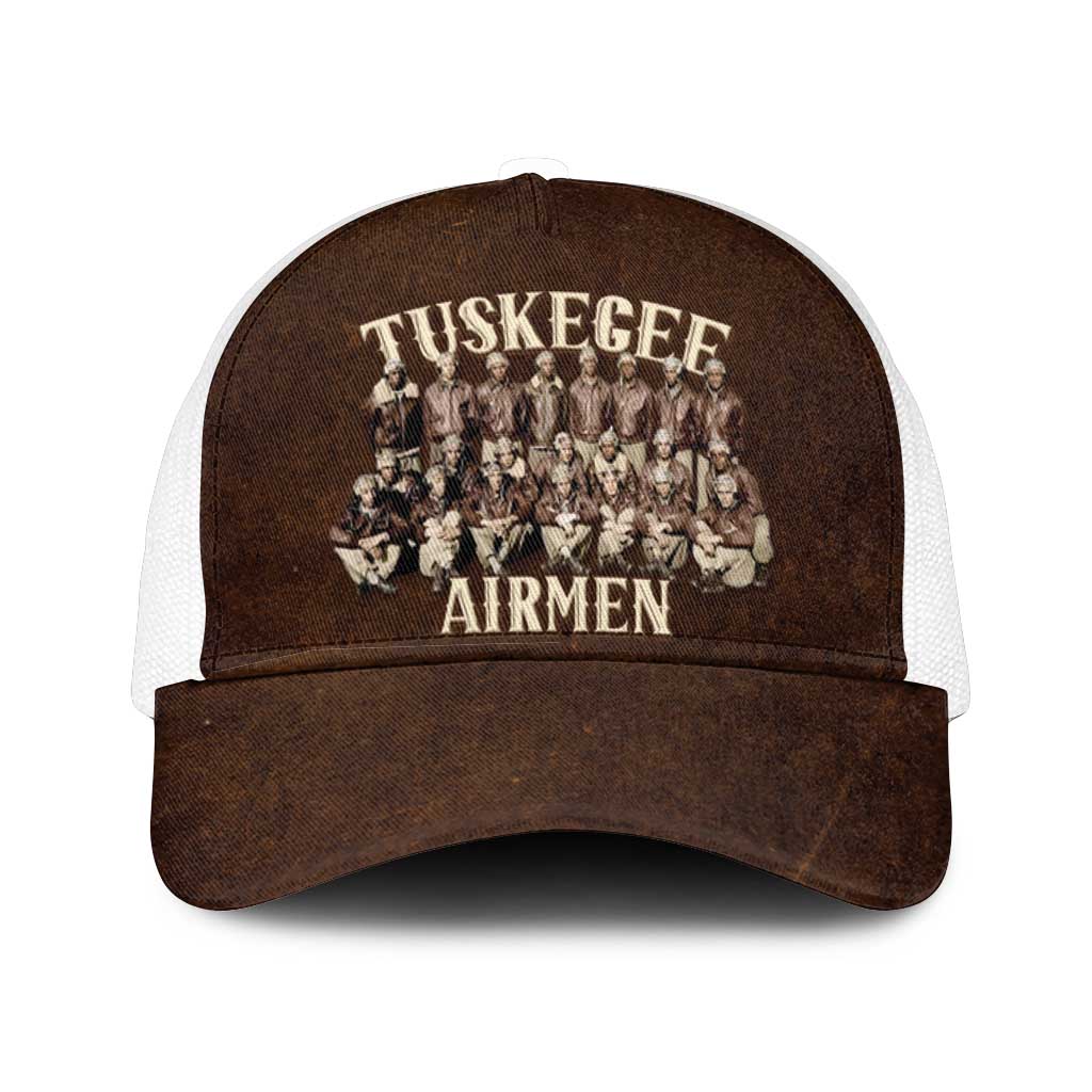 Remembering the Red Tail Heroes Mesh Trucker Cap Tuskegee Airmen Legacy Retro Style - African Pride