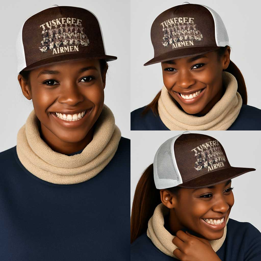 Remembering the Red Tail Heroes Mesh Trucker Cap Tuskegee Airmen Legacy Retro Style - African Pride
