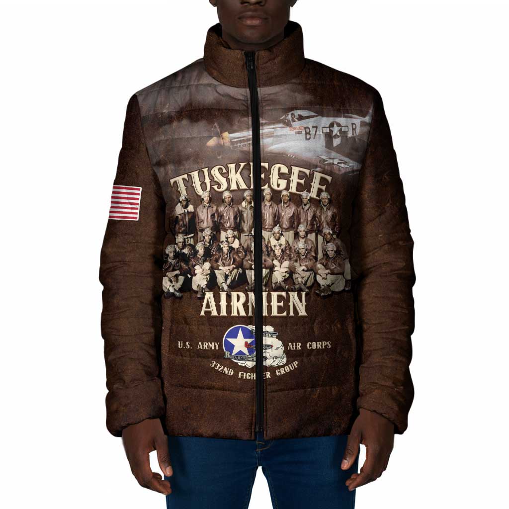 Remembering Tuskegee Airmen Padded Jacket Heroes of the 332nd Squadron Retro Style