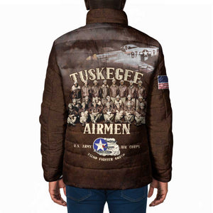 Remembering Tuskegee Airmen Padded Jacket Heroes of the 332nd Squadron Retro Style