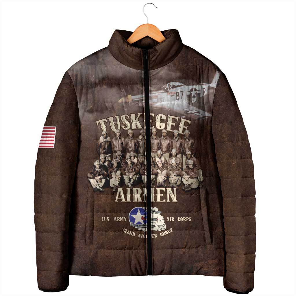 Remembering Tuskegee Airmen Padded Jacket Heroes of the 332nd Squadron Retro Style