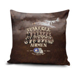 Remembering Tuskegee Airmen Pillow Cover Heroes of the 332nd Squadron Retro Style