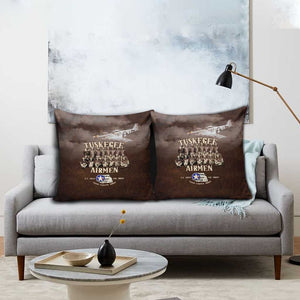 Remembering Tuskegee Airmen Pillow Cover Heroes of the 332nd Squadron Retro Style