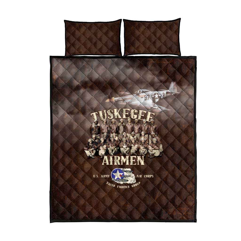 Remembering the Red Tail Heroes Quilt Bed Set Tuskegee Airmen Legacy Retro Style - African Pride
