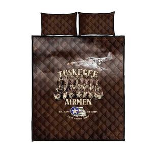Remembering the Red Tail Heroes Quilt Bed Set Tuskegee Airmen Legacy Retro Style - African Pride