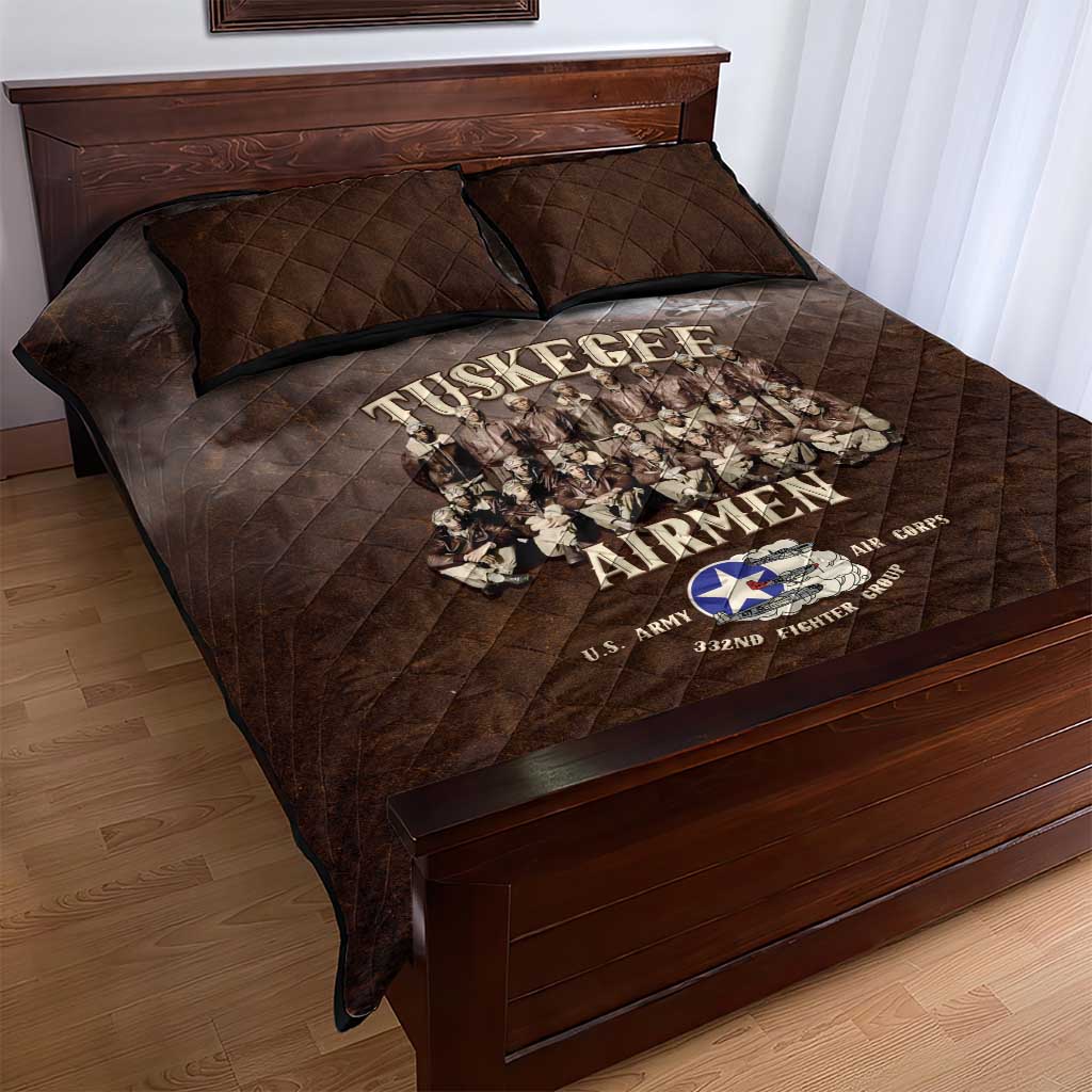 Remembering the Red Tail Heroes Quilt Bed Set Tuskegee Airmen Legacy Retro Style - African Pride