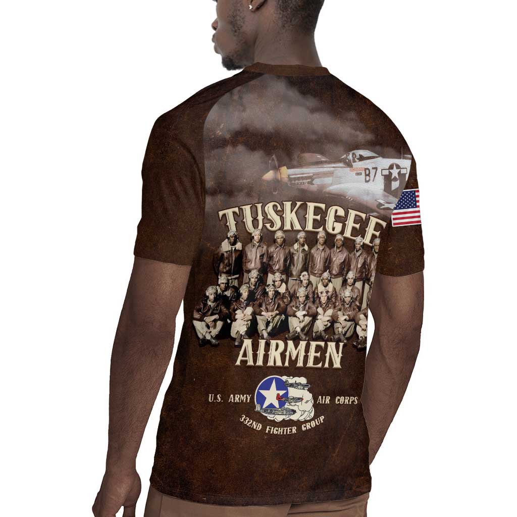 Remembering the Red Tail Heroes Rugby Jersey Tuskegee Airmen Legacy Retro Style - African Pride