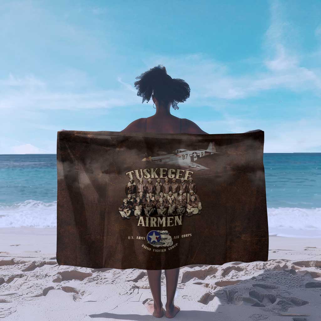 Remembering the Red Tail Heroes Sarong Tuskegee Airmen Legacy Retro Style - African Pride