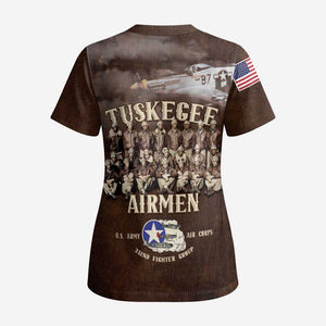 Remembering the Red Tail Heroes Scrub Top Tuskegee Airmen Legacy Retro Style - African Pride