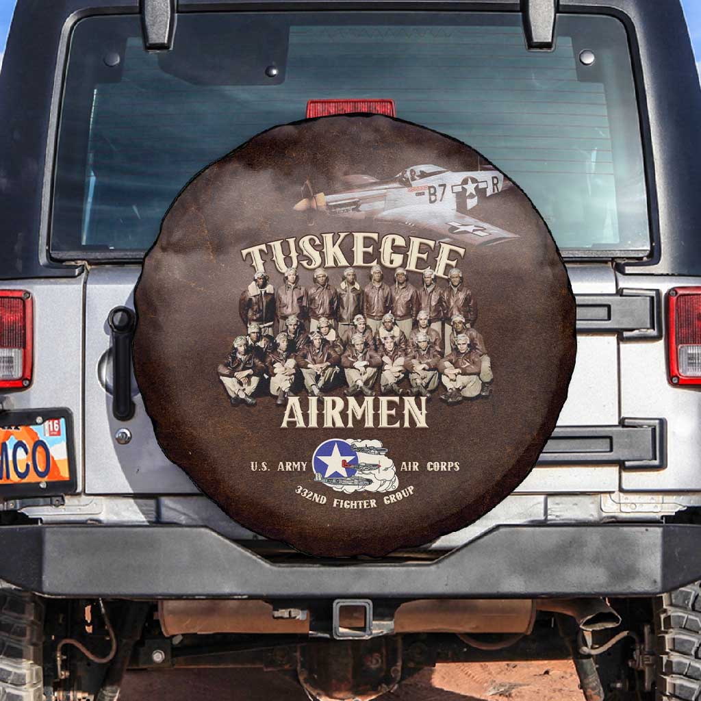 Remembering the Red Tail Heroes Spare Tire Cover Tuskegee Airmen Legacy Retro Style - African Pride