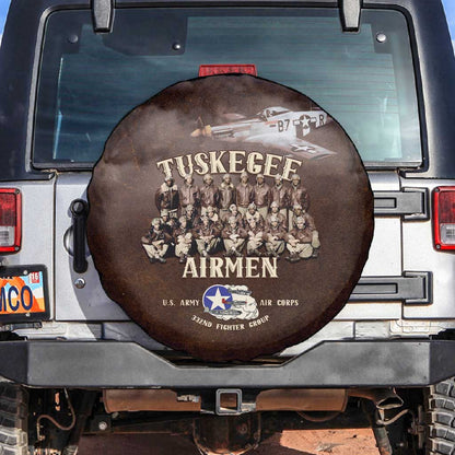 Remembering the Red Tail Heroes Spare Tire Cover Tuskegee Airmen Legacy Retro Style - African Pride